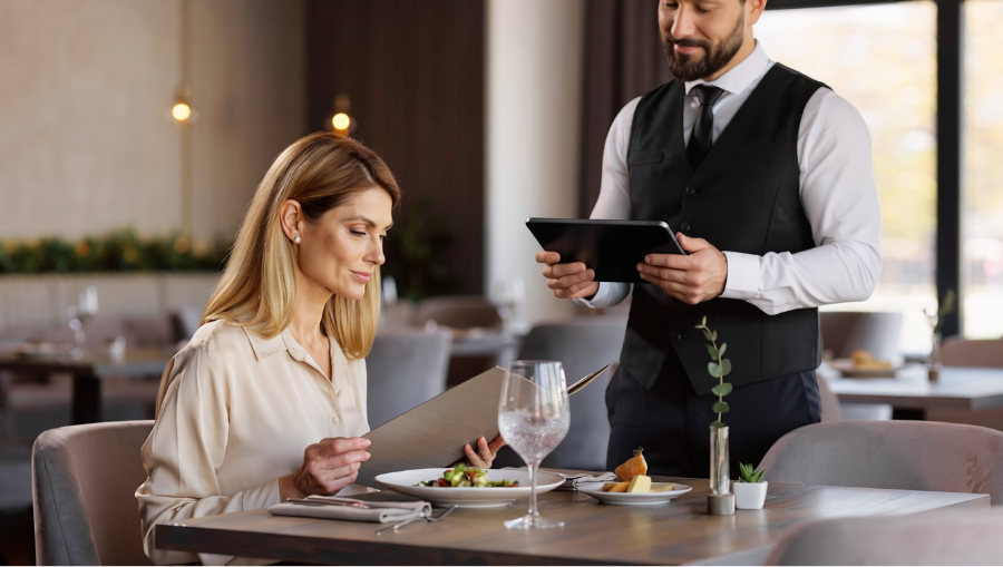 Atendimento e pedidos digitais no salão